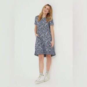 Fat Face Simon Black and purple Patterned Women's Dress with pockets!